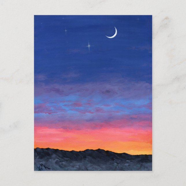 Tag2Nacht Sonnenuntergangsmalerei Postkarte (Vorderseite)