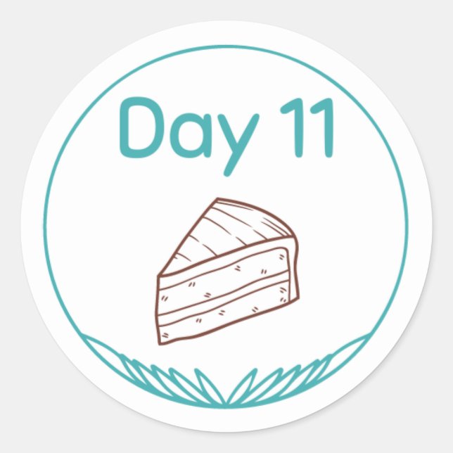 Tag 11 runder aufkleber (Vorderseite)