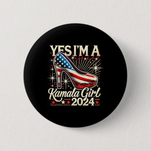Tag 2024 Ja ich bin ein Kamala Girl 2024 Kamala Ha Button