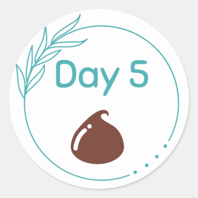 Tag 5 runder aufkleber (Vorderseite)