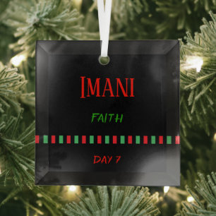 Tag 7 Imani Kwanzaa Ornament Aus Glas