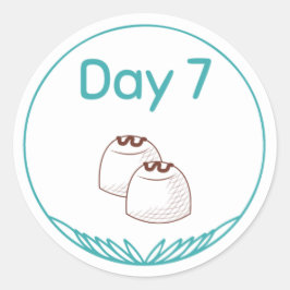 Tag 7 runder aufkleber