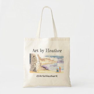 "Tag am Strand" durch Kunst durch Heide-Tasche Tragetasche