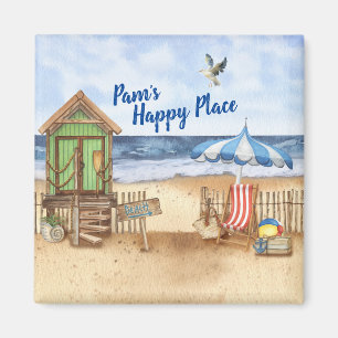 Tag am Strand Personalisierte Runde Magnet