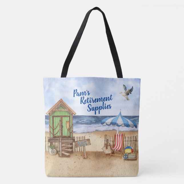 Tag am Strand Personalisierte Tasche (Vorderseite)
