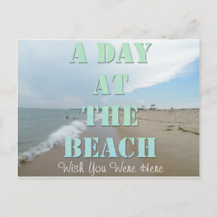 Tag am Strand Postkarte Vermisse Dich