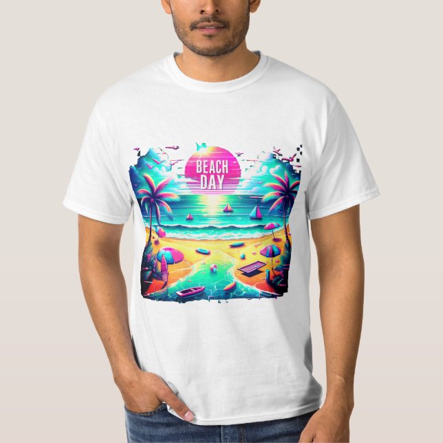 Tag am Strand T-Shirt (Vorderseite)