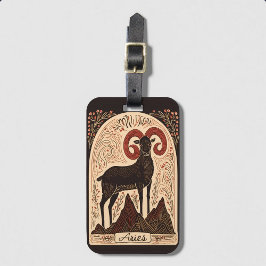 Tag Aries Celestial Zodiac Art Gepäckanhänger