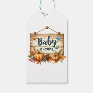 Tag-Autumn Baby Shower - Geschenkmarken Geschenkanhänger
