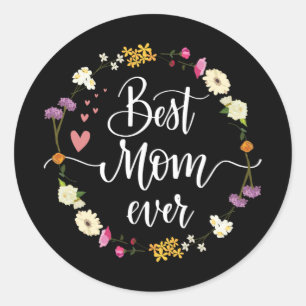 Tag Beste Mama Geschenke von Tochter Sohn Mama Kin Runder Aufkleber