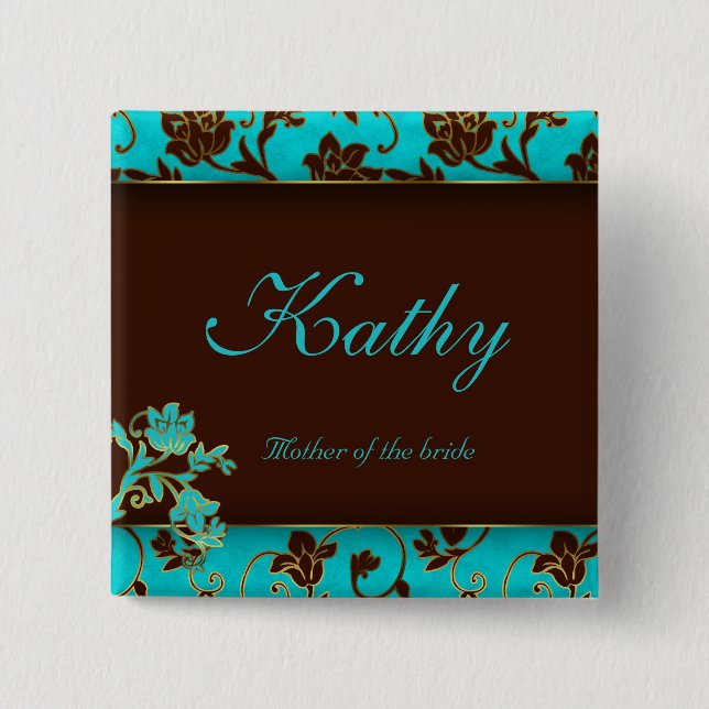 Tag-Button Gold Floral BB Button (Vorderseite)