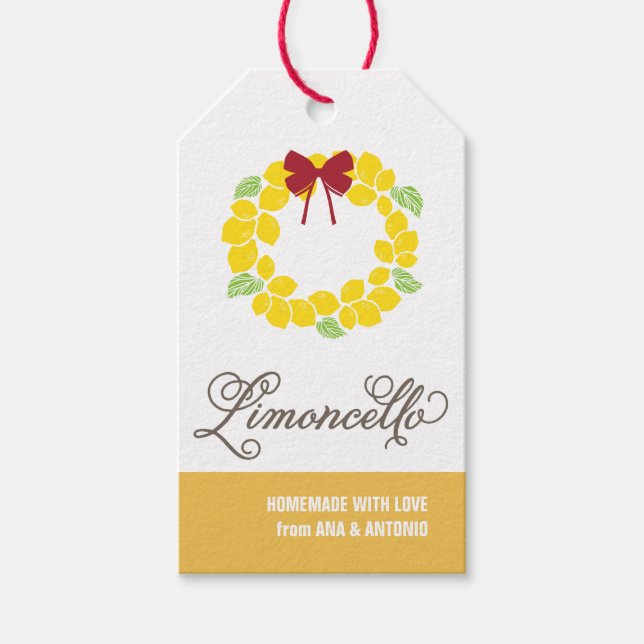 Tag cadeau Limoncello, étiquette de faveur, balise (Devant)