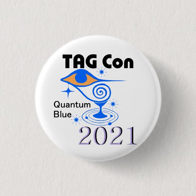 TAG Con 2021 - Schaltfläche "Blaue Quantenne" Button (Vorderseite)