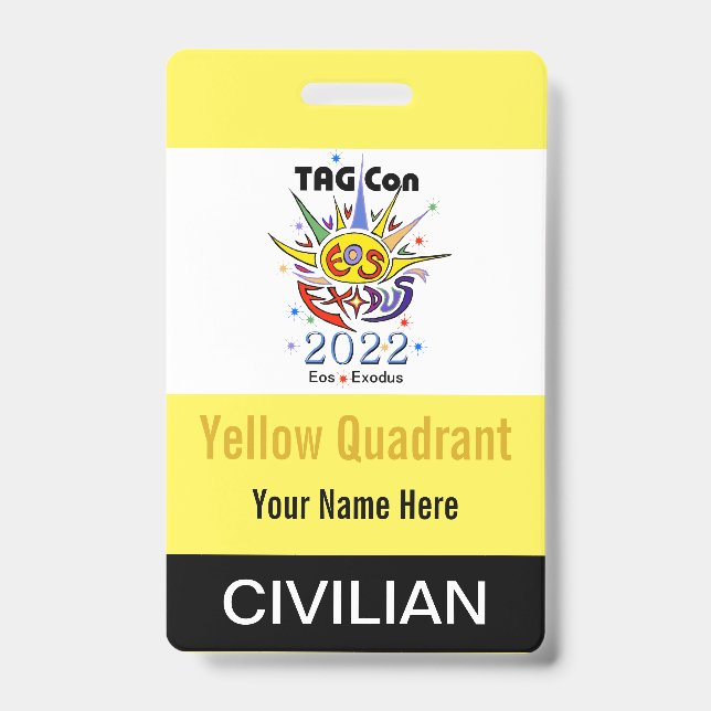 TAG Con 2022 - Gelber Quadrant - Ziviles Abzeichen Ausweis (Vorderseite)