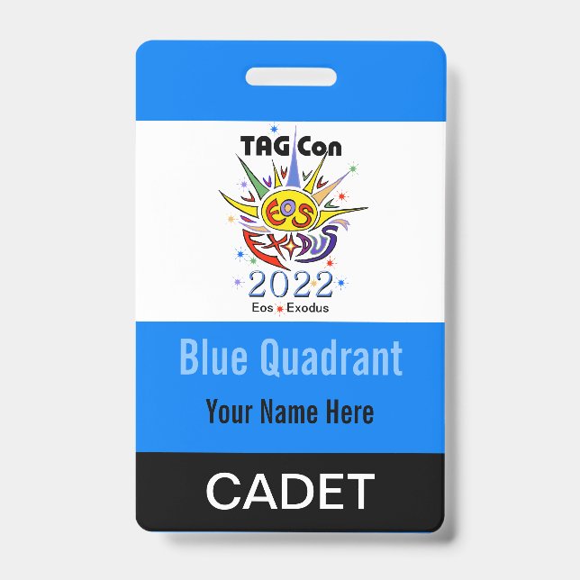TAG Con 2022 - Quadrant Bleu - Badge Cadet (Avant)