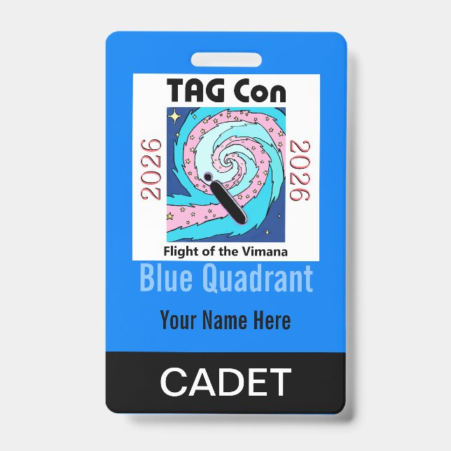 TAG Con 2026 - Blue Quadrant - Cadet Badge Ausweis (Vorderseite)