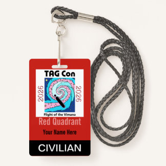 TAG Con 2026 - Red Quadrant - Civilian Badge Ausweis