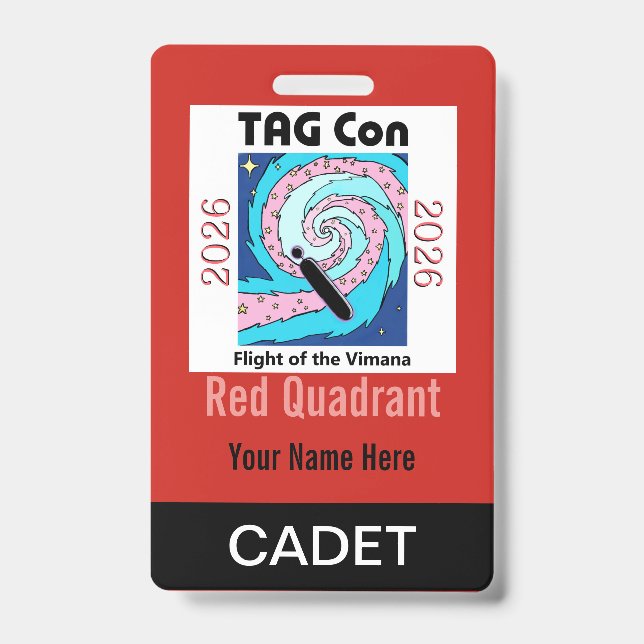 TAG Con 2026 - Rote Quadrante - Kadett-Abzeichen Ausweis (Front)