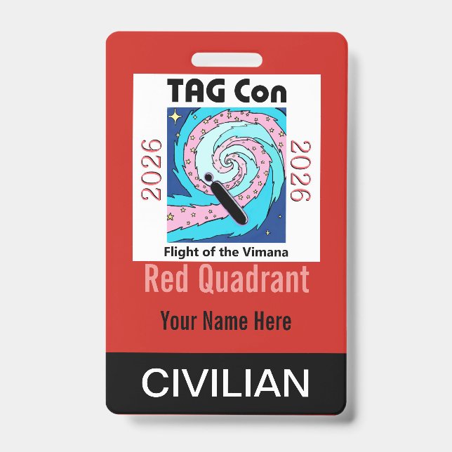 TAG Con 2026 - Roter Quadrant - Zivilabzeichen Ausweis (Vorderseite)
