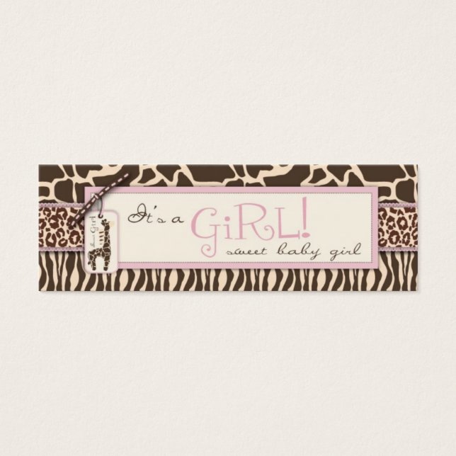 Tag de cadeau de la fille Safari Skinny (Devant)