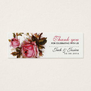 Tag de Merci mince rose vintage pour Mariage
