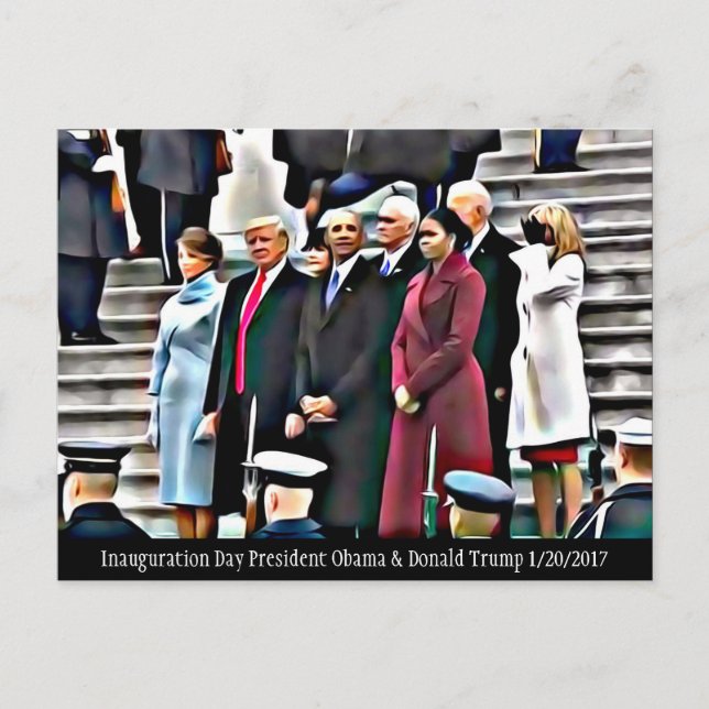 Tag der Amtseinführung Präsident Obama & Donald Tr Postkarte (Vorderseite)