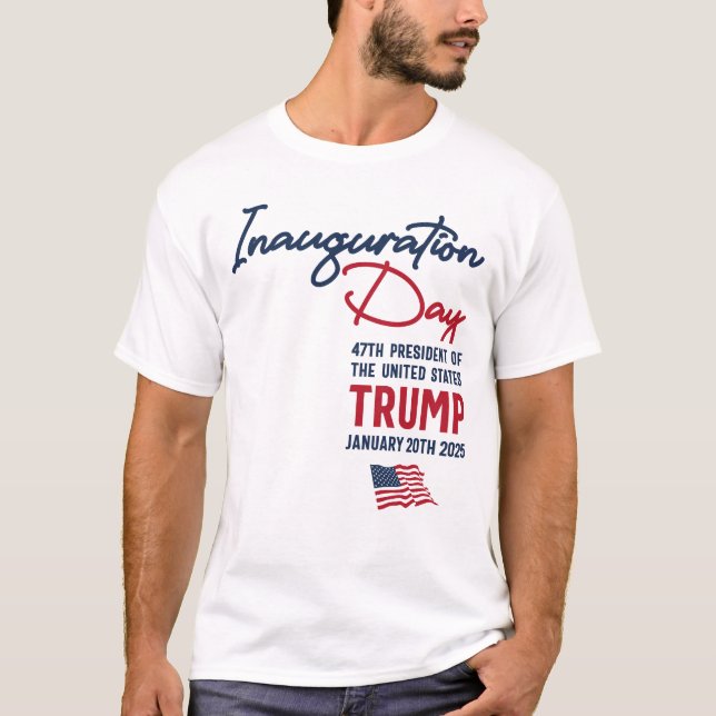 Tag der Amtseinführung Trump Amerikanische Flagge T-Shirt (Vorderseite)