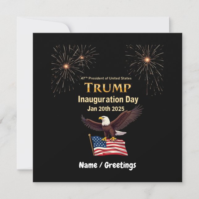 Tag der Amtseinführung Trumps Präsident 2025 Einladung (Vorderseite)