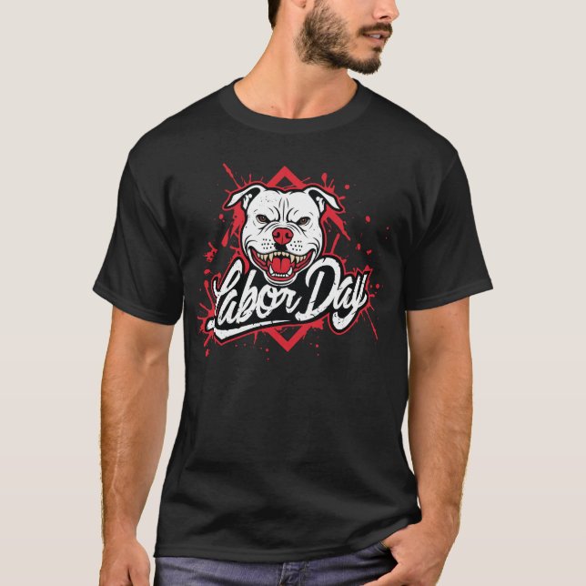 Tag der Arbeit Genießen Bulldog-Feier T-Shirt (Vorderseite)