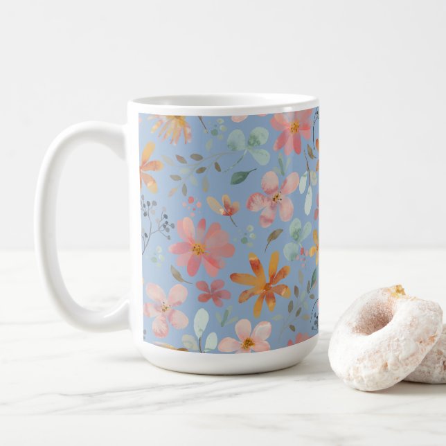 Tag der blauen Blüte Muttertag Kaffeetasse (Mit Donut)