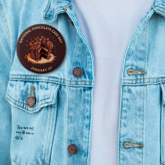 Tag der dekadenten nationalen Schokoladenkuchen Button (Von Creator hochgeladen)
