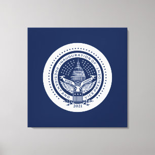 Tag der Einweihung des Biden Harris Logo 2021 Leinwanddruck
