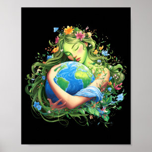 Tag der Erde 2026 grüne Mutter Natur Planet Frauen Poster