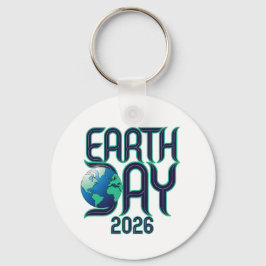Tag der Erde 2026 | Moderne Typografie Öko-Design Schlüsselanhänger