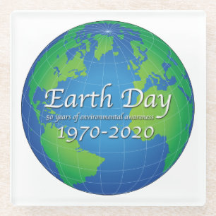 Tag der Erde 50 Jahre Jahrestag 2020 Glasuntersetzer