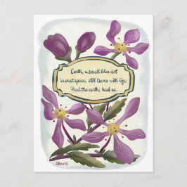 Tag der Erde: Crab-Apple-Blüten in Gouache Postkarte