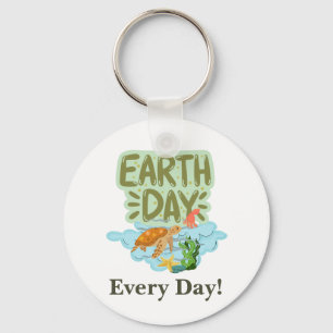 Tag der Erde, grün, unsere Planet Post Gerettet Schlüsselanhänger