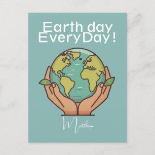 Tag der Erde, grün, unseren Planeten Gerettet Postkarte