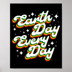 Tag der Erde jeden Tag Retro Umwelt Planet Poster