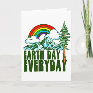 Tag der Erde jeden Tag! Vintage Regenbogen Natur & Karte
