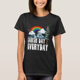 Tag der Erde Jeden Tag! Vintage Regenbogennatur un T-Shirt