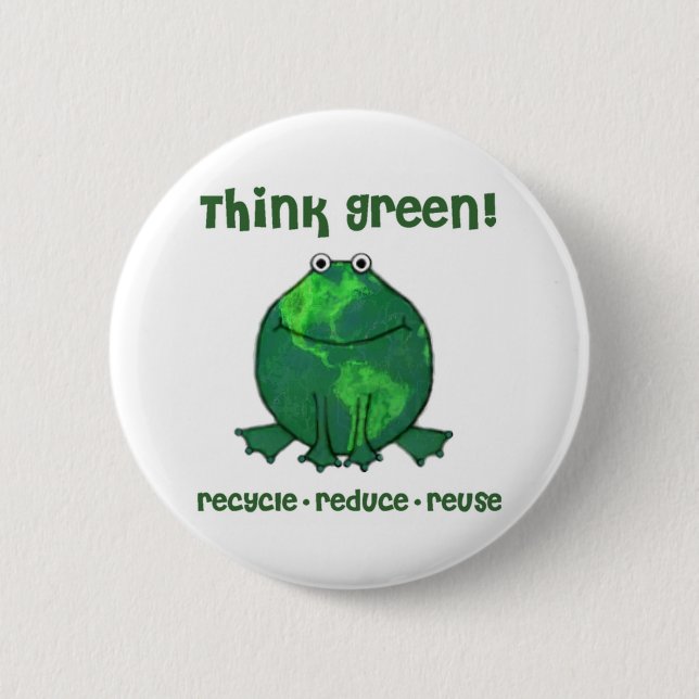 Tag der Erde-Klimafrosch Button (Vorderseite)