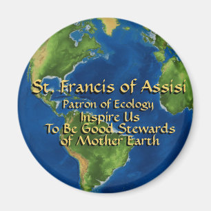 Tag der Erde & St. Franz von Assisi Button Magnet