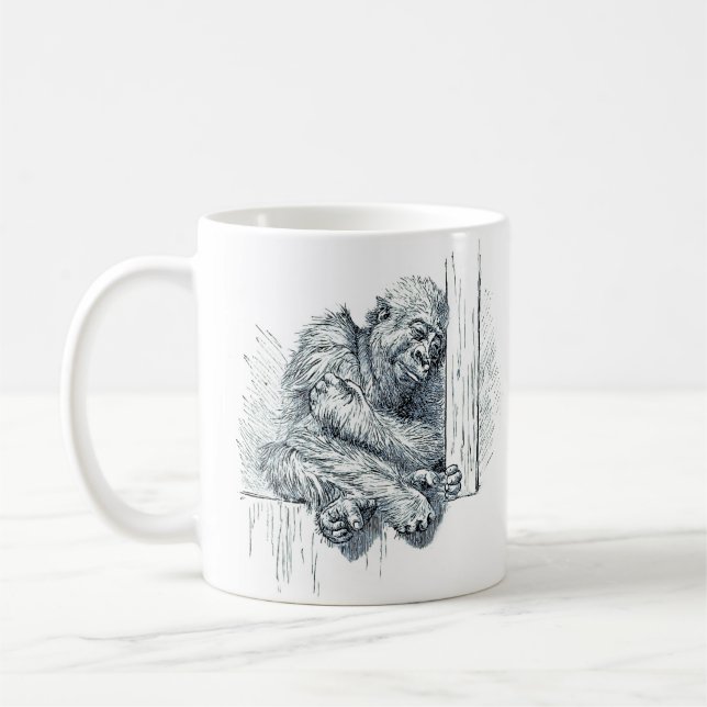 Tag der Erholung - Junge Ape Gorilla Kaffeetasse (Links)