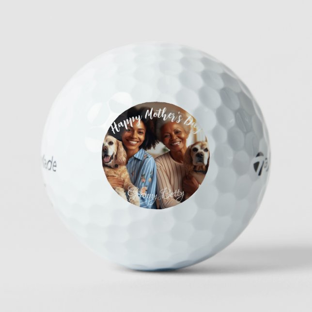 Tag der ersten Mütter Dog Granny | Benutzerdefinie Golfball (Vorderseite)