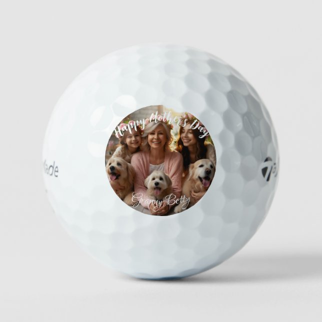 Tag der ersten Mütter Dog Granny | Benutzerdefinie Golfball (Vorderseite)