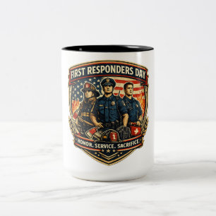 Tag der Ersthelfer Ehre Dienst Opfer Vinta Zweifarbige Tasse