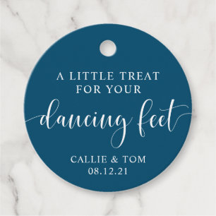 Tag der Gastgeschenk Hochzeit "Navy Dancing Feet D Geschenkanhänger