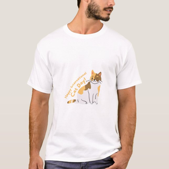 Tag der glücklichen interatalen Katze T-Shirt (Vorderseite)