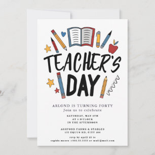 Tag der glücklichen Lehrerin Geburtstag Einladung